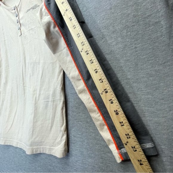 Harley Davidson Womens Cream Gray Long Sleeve T-Shirt Size M - Picture 10 of 12